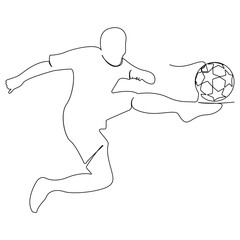 Football Continuous one line drawing illustration art vector design