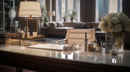Generative AI Bespoke concierge desk offering personalized services and assistance. cinematic - obrazy, fototapety, plakaty