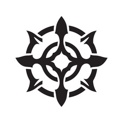 Mystical Chakram Silhouette Imagery - Unveiling the Enigmatic Essence of Ancient Weaponry with Chakram Illustration - Minimallest Chakram Vector
