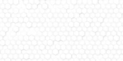 Abstract white hexagon pattern design. Abstract background from hexagons 3d illustration surface of hexagonal tiles. Vector 