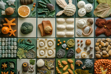 Montessori Textured Tiles for Sensory Development.