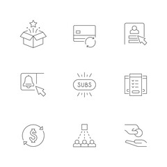 Set line icons of subscription