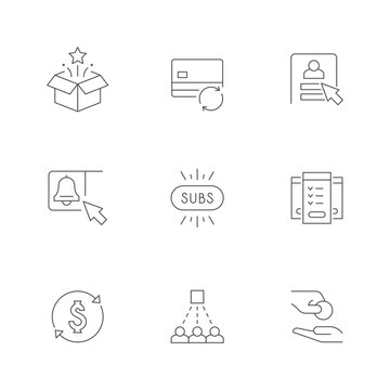 Set line icons of subscription