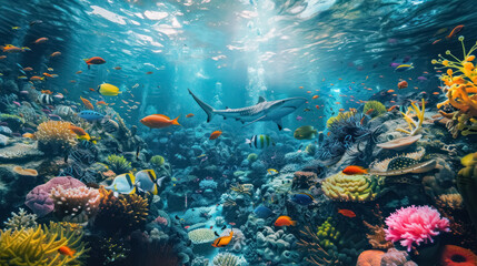 Fototapeta na wymiar underwater paradise, a vibrant undersea marine life