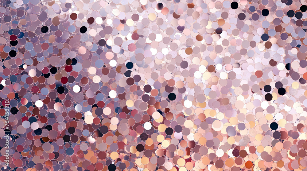 Poster Abstract shiny background with holographic glitter. Scattered confetti sparkles with violet and yellow color.