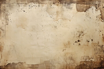Old weathered paper background with stains and skratches. Antique document aesthetic