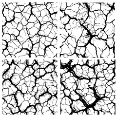 abstract black cracked texture pattern vector