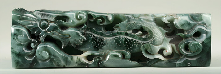 Exquisite Jade Dragon Carving - An Artistic Interpretation of Chinese Culture