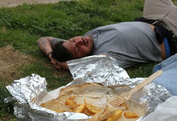 Indulgence Overload: Fast Food Feast and Food Coma