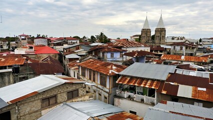 Stone Town Zanzibar Tanzania photographed from a rooftop 