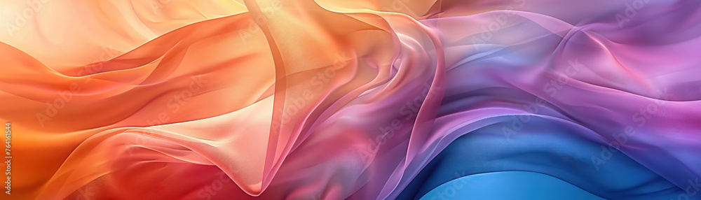 Poster vibrant gradient wave showcasing a smooth transition of warm and cool colors