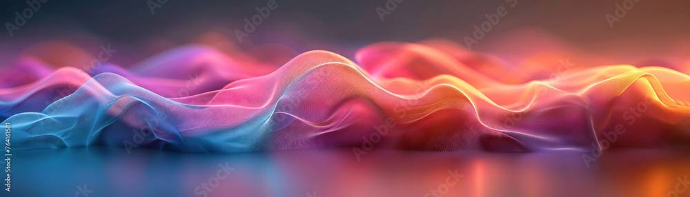 Aufkleber vibrant gradient wave showcasing a smooth transition of warm and cool colors