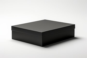 Empty black packaging box mockup 3d rendering on a white background