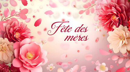 French happy Mothers day design background