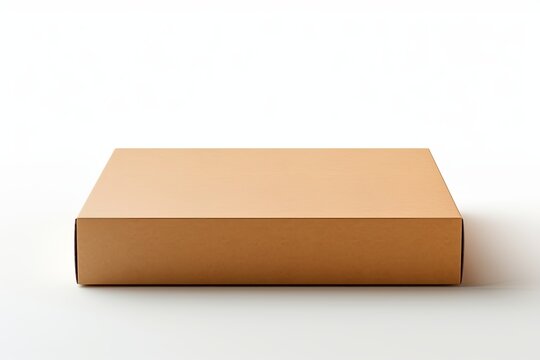 Empty cardboard box, packaging box mockup 3d rendering on a white background.