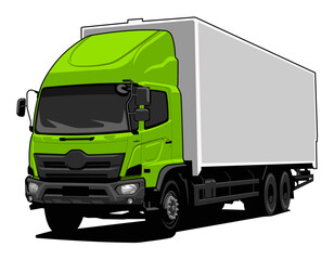 big green cargo truck transportation vector