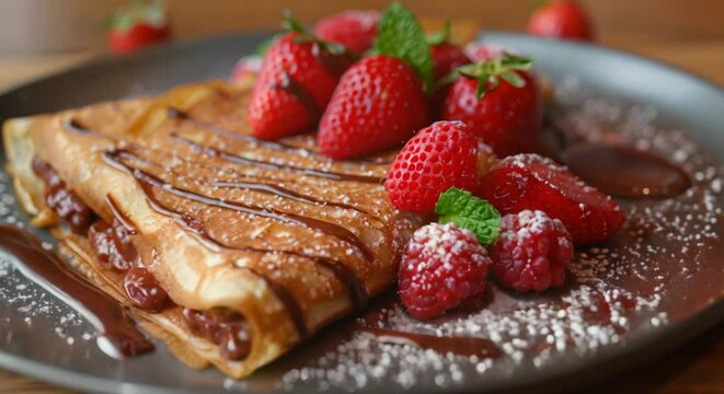 Nutella stuffed crepes, hazelnut spread