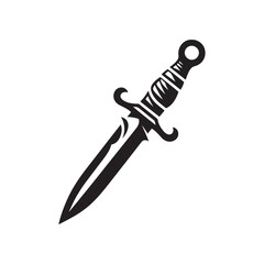 Eerie Dagger Vector Spectacle - Unveiling the Shadows of Dark Legends with Dagger Illustration - Minimallest Vector
