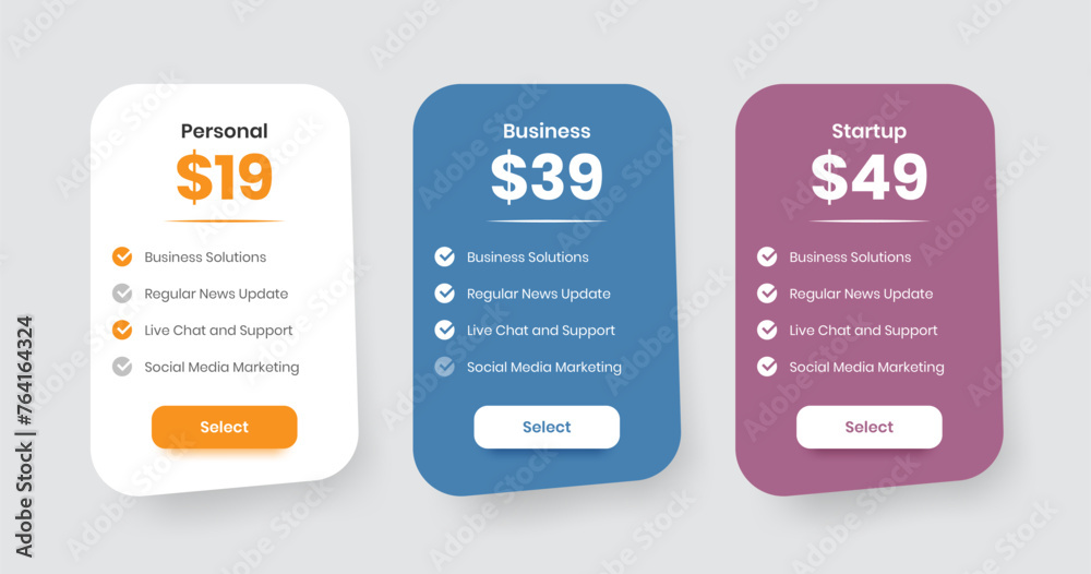 Wall mural simple business subscription plan web ui element card with checklist