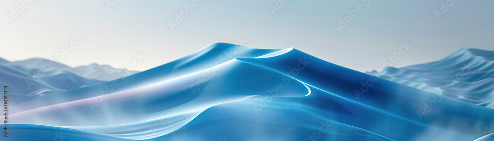 Aufkleber serene blue satin waves evoking a sense of calm and fluidity in a gradient texture
