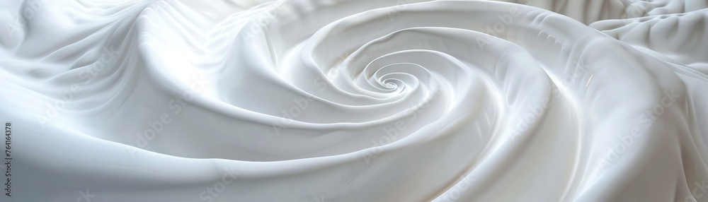 Poster a mesmerizing white fabric spiral creating a hypnotic abstract texture
