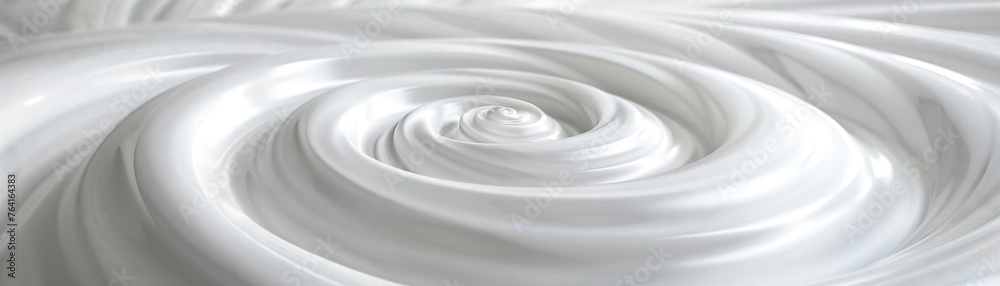Poster a mesmerizing white fabric spiral creating a hypnotic abstract texture