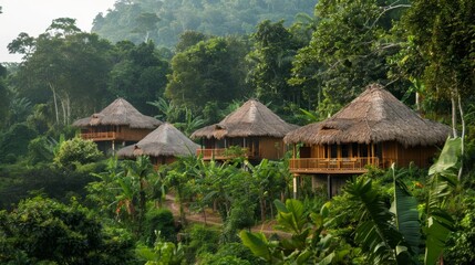 Group of Huts in Jungle