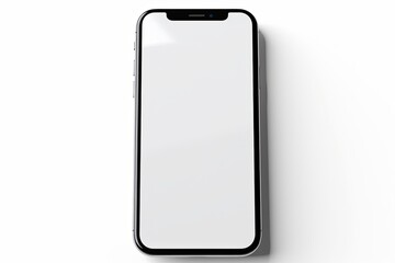 Realistic blank smartphone mockup white screen device on white background
