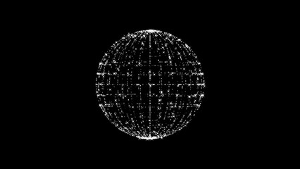 Beautiful illustration of sphere shape with shining glitters on plain black background