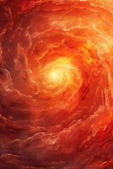 Abstract swirl of red and orange, suggesting fiery energy and dynamic movement