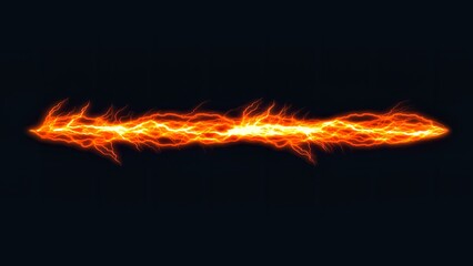Beautiful illustration of ted lightning energy on plain black background - obrazy, fototapety, plakaty