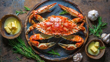 food Seafood salmon crab fish shrimps lobster tuna amazing photo shoots of delicious menus, natural, background  top view, closeup, delicios