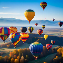 Colorful Hot Air Balloon Festival Aerial View