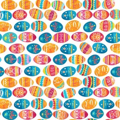 Seamless pattern of colorful easter eggs