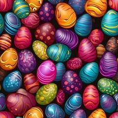Fototapeta na wymiar Seamless pattern of colorful easter eggs