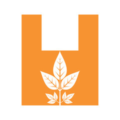 Leaf Logo combine with letter H vector template