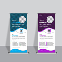 Professional vertical roll up stand banner template design , Creative set of advertising Vector roll up banner template, banner for advertising of products and events, presentations , advertising back