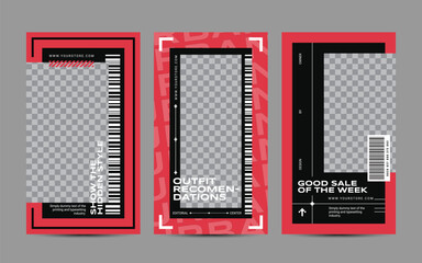 Hype social media post template set. Modern social media post bundle vector, Design editable template for social Template