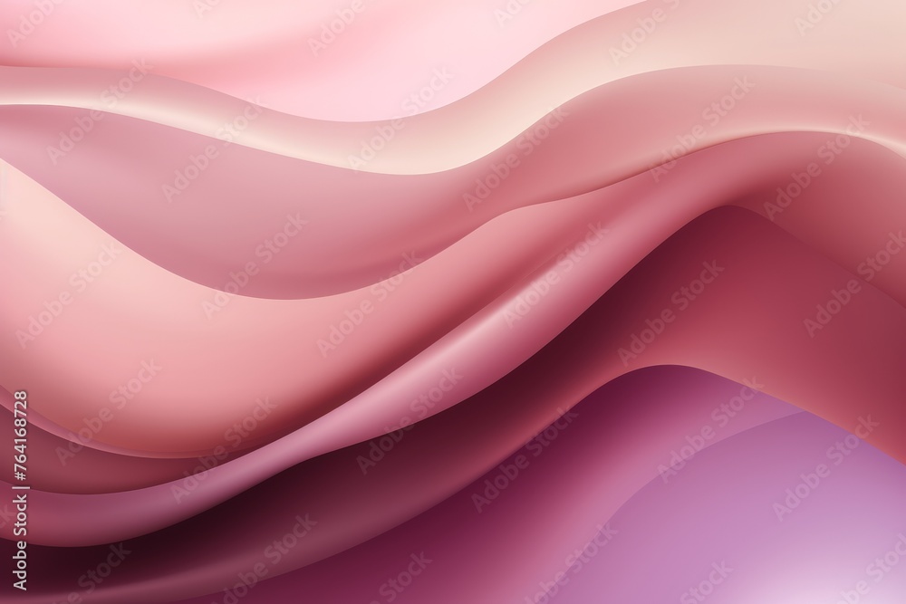 Wall mural soft pink to deep pink to soft purple abstract fluid gradient design, curved wave in motion backgrou