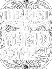  Kindness Quotes Flower Coloring Page Beautiful black and white illustration for adult coloring book