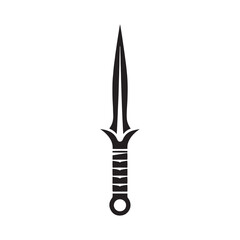 Intriguing Kunai Silhouette Extravaganza - Conjuring Shadows of Ninja Tradition with Kunai Illustration - Minimallest Kunai Vector
