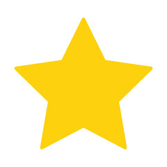Yellow Gold Star Flat Icon for apps and websites, vector illustration.  - obrazy, fototapety, plakaty