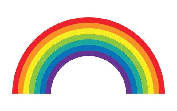 Simple Colorful rainbow vector icon. Flat vector illustration