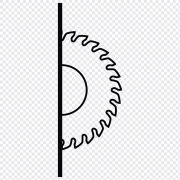 recommend clip art: circular saw blade. Vector logo and icon with half sawblade. Isolated illustration on transparent