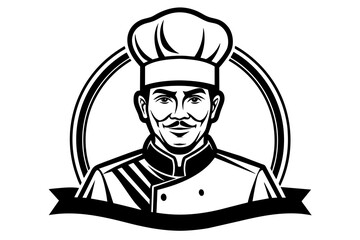 chef with a knife silhouette vector art