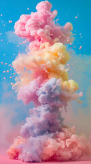 a colorful cloud in pastel shades