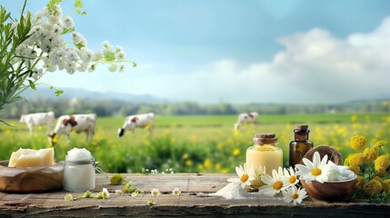 Natural skin care ingredient: shea butter Cocoa Butter, Sea Body Thorn Oil And fractionated coconut oil sings wood. inside small flower