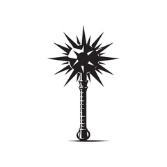 Noble Mace Silhouette Ensemble - Illuminating the Shadows of Myth and Legend with Mace Illustration - Effortless Mace Vector Rendering
