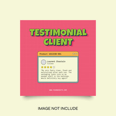 Creative Testimonial Social Media Template, What our Clients Say, Quote, Review, Feedback, Infographic Template, Label, Editable Vector Illustration