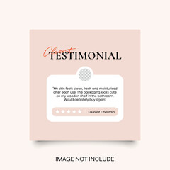 Creative Testimonial Social Media Template, What our Clients Say, Quote, Review, Feedback, Infographic Template, Label, Editable Vector Illustration